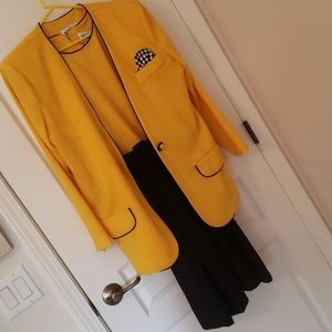 Melissa Yellow and Black Cullotte/Jumpsuit with Belt